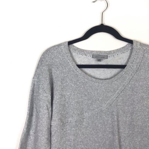 Grey & Gray Medium Striped Sweatshirt Top - Picture 3 of 8